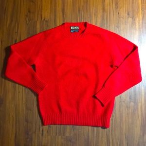 Vintage Coxmoore 100% Pure Virgin Wool Red Sweater